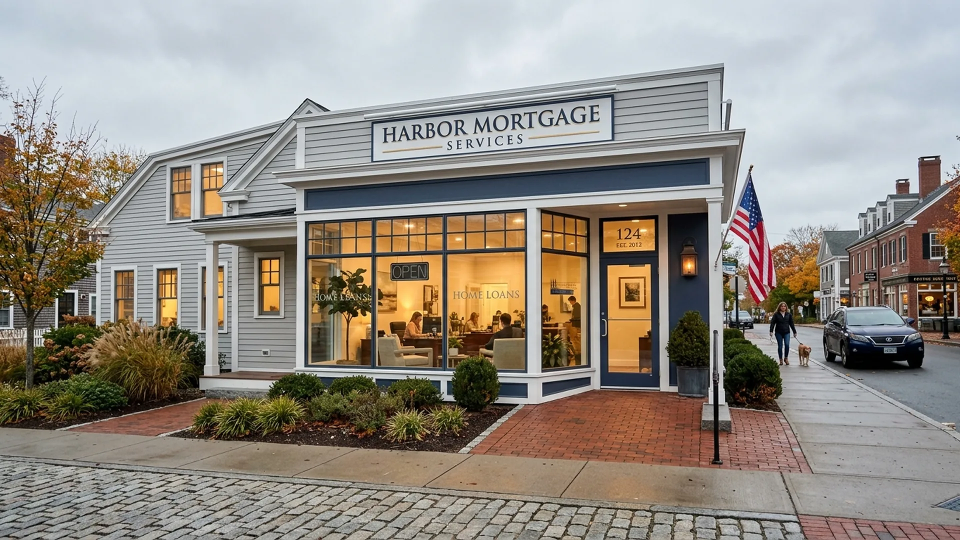 Exterior of a neighborhood mortgage brokerage office